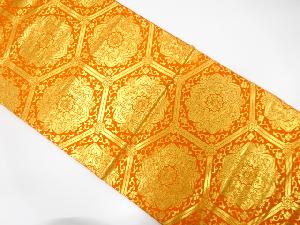 亀甲繋ぎに華紋模様織り出し袋帯